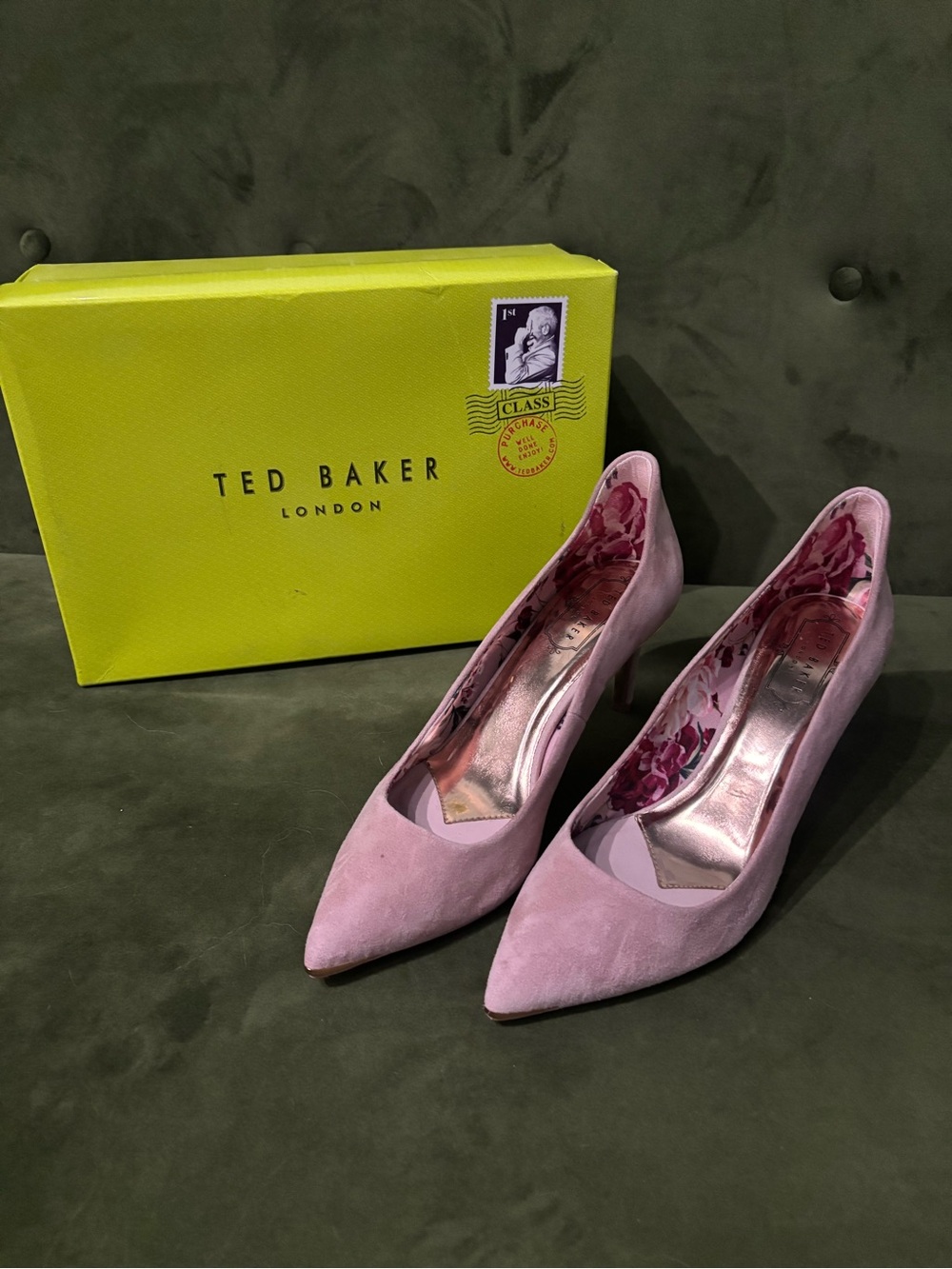 Ted Baker Lilac Suede Pointed-Toe Pumps